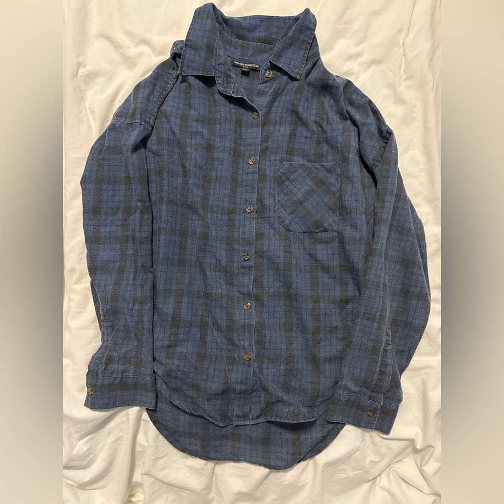 Brandy Melville Distressed Blue Flannel